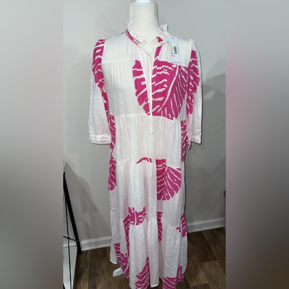 Pink and White Maxi Dress